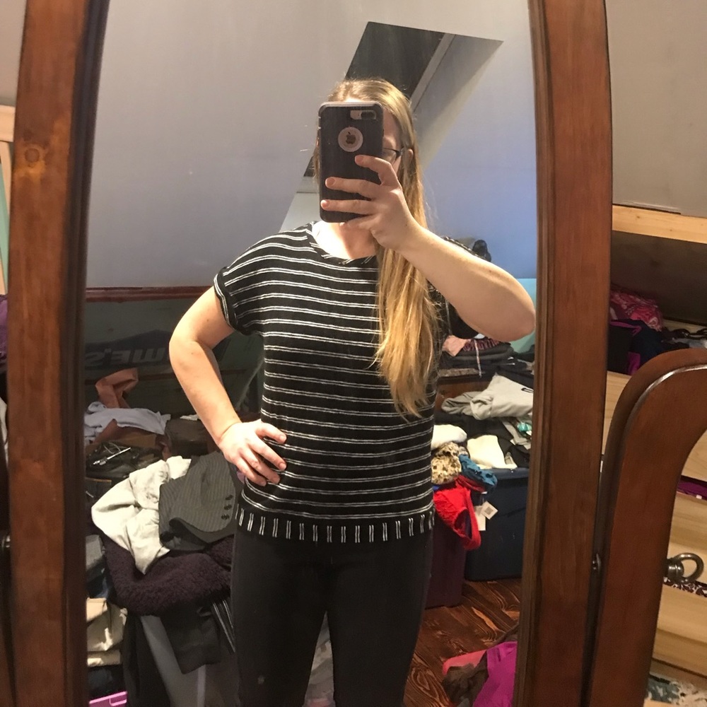 Sweater tee with open back